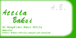 attila baksi business card
